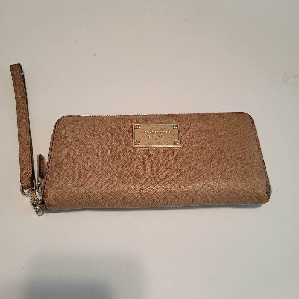 MK Tan Wristlet Wallet